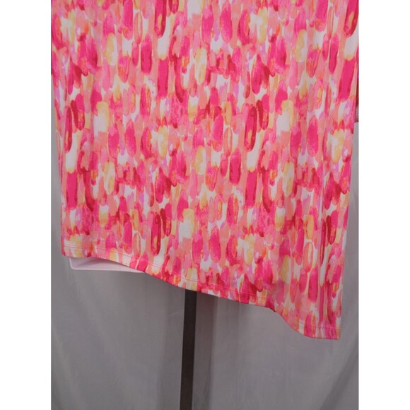 Susan Graver Pink Liquid Knit Asymmetric Hem Top Blouse Plus Size 1X - Picture 8 of 12